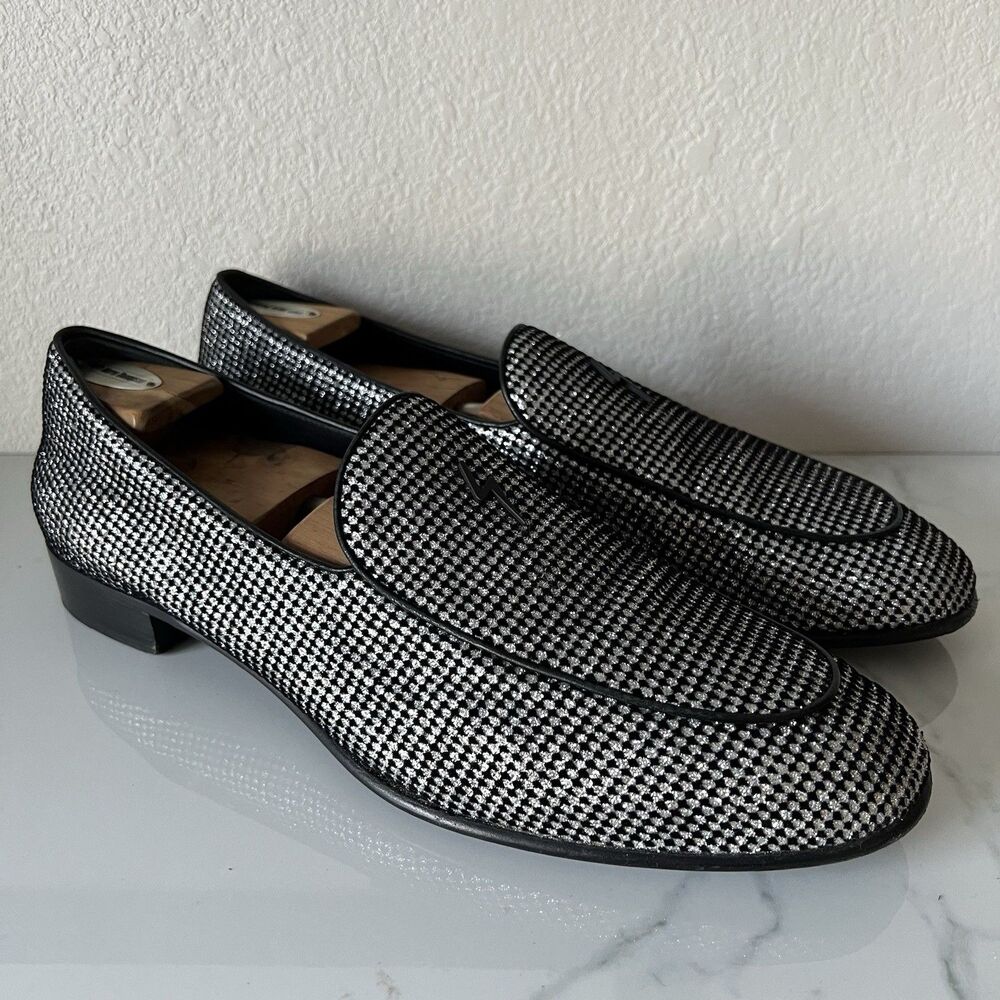 Giuseppe Zanotti G-Flash loafers Size 45 Black Silver 12 US